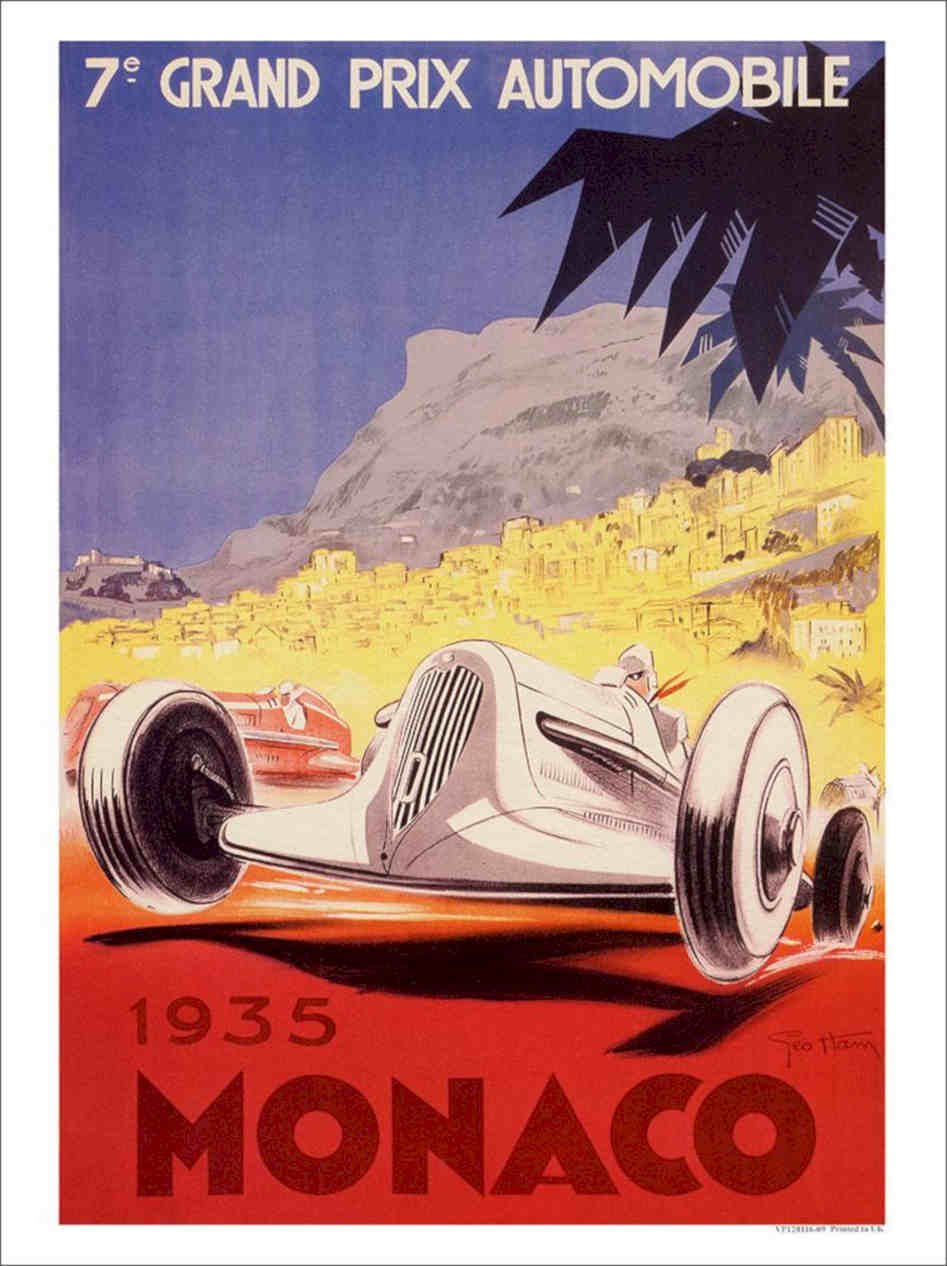 Monaco 1935 Vintage Retro Advert Poster A4 Photo Print