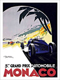 Monaco Grand Prix 1933 Racing Poster Geo Ham Vintage Retro Advert Poster A4 Pho