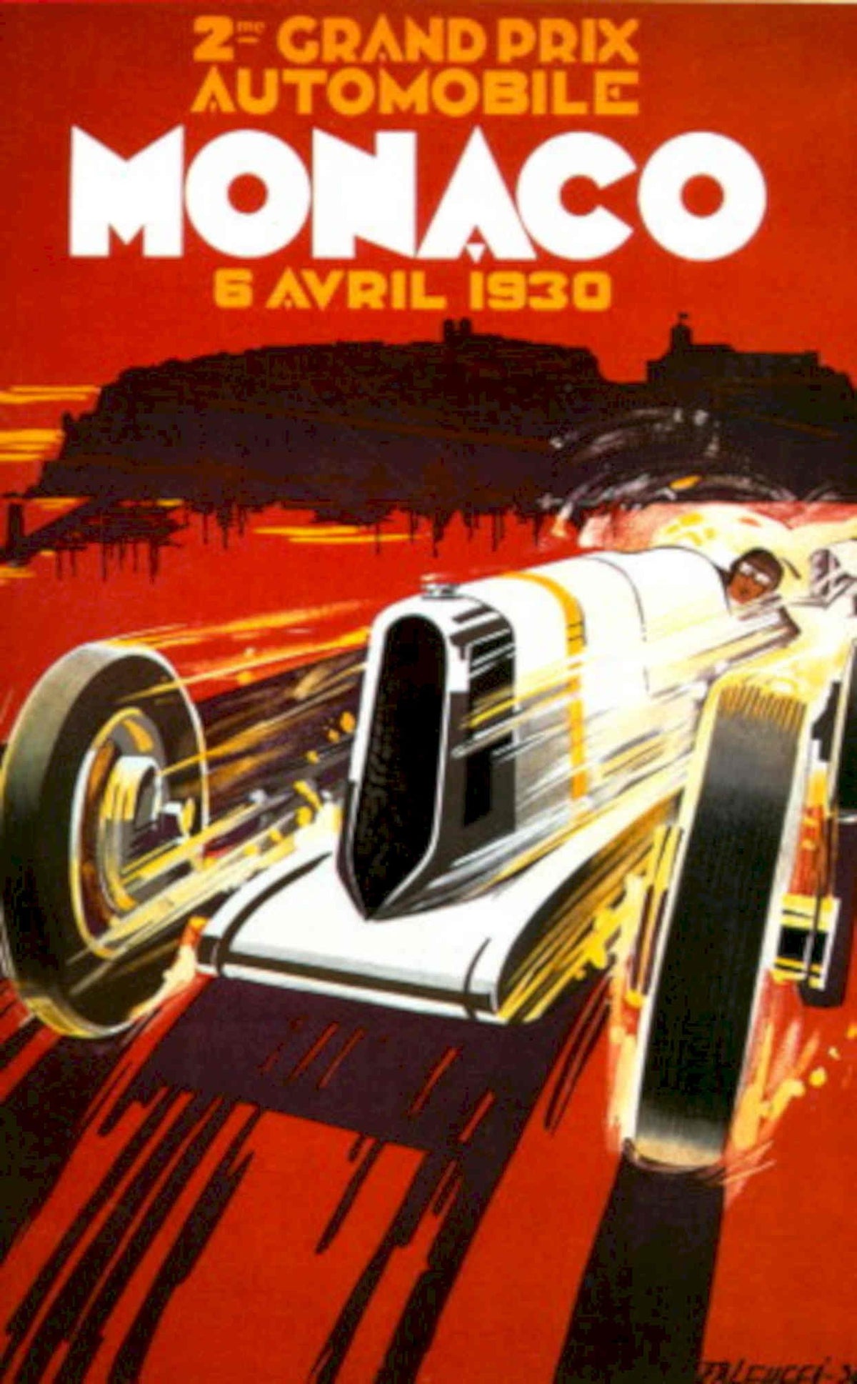 Monaco Grand Prix 3 1930s Vintage Retro Advert Poster