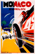 Monaco Grand Prix 4 1930s Vintage Retro Advert Poster