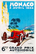 Monaco Grand Prix 6 1930s Vintage Retro Advert Poster