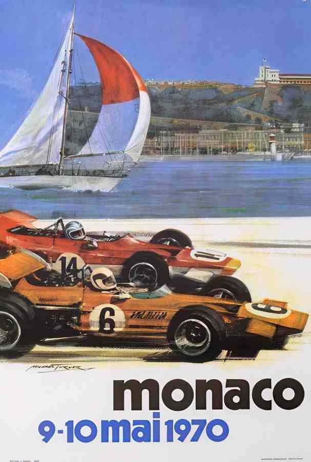 Monaco70Late Vintage Advert A4 Photo Print