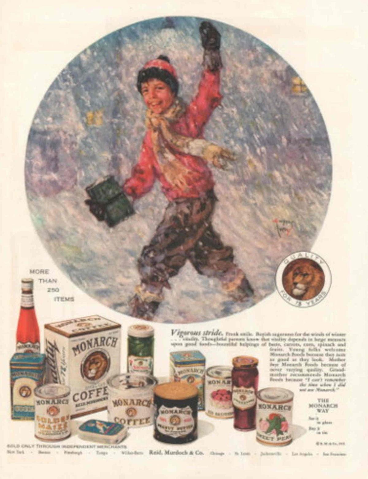 Monarch Winter Foods 1930s Vintage Retro Advert Poster