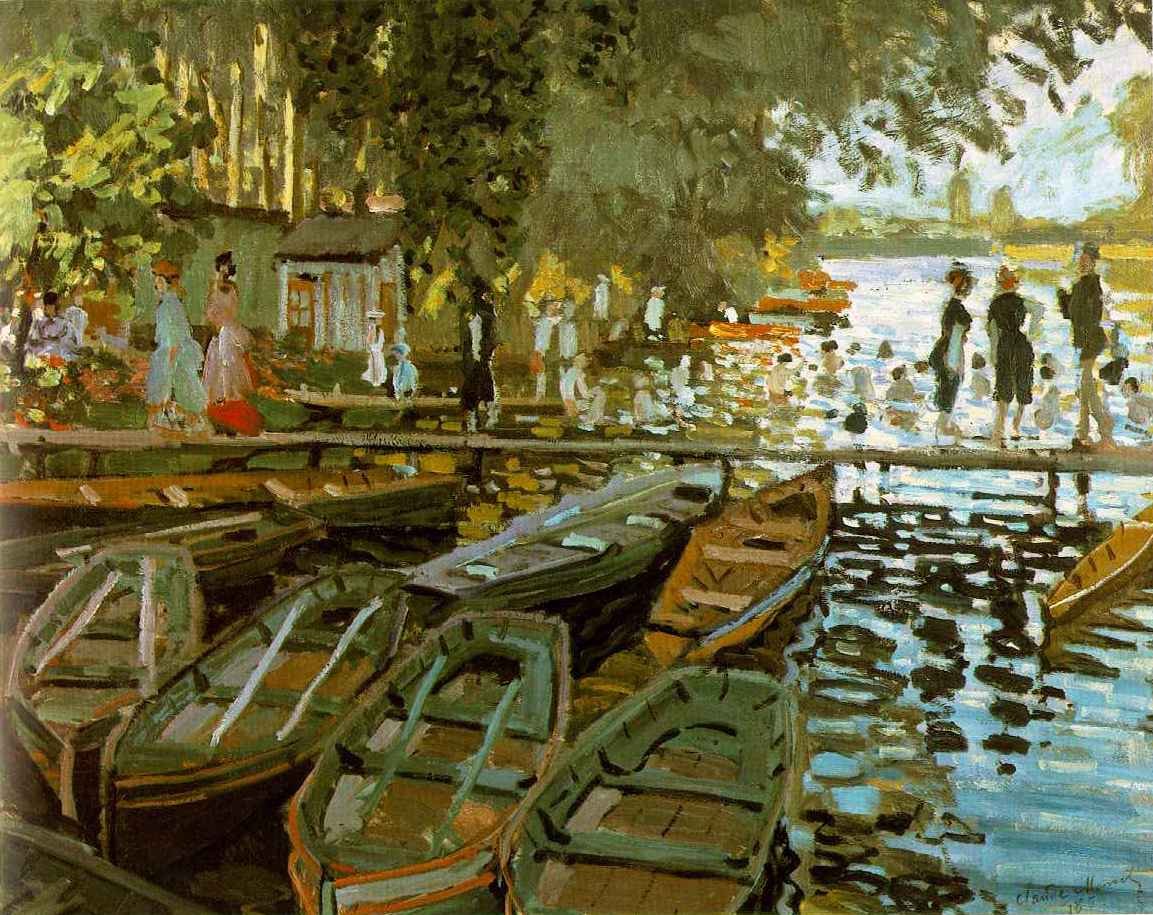 Monet Bathing At La Grenouillere, 1869, 73x92 Cm, Art A4 Photo Print