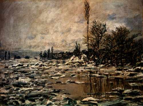 Monet Break Up Of Ice Lavacourt A4 Photo Print