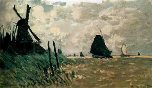 Monet Claude A Windmill Near Zaandam A4 Photo Print