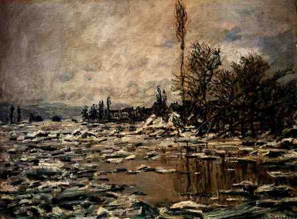 Monet Claude Break Up Of Ice Lavacourt A4 Photo Print