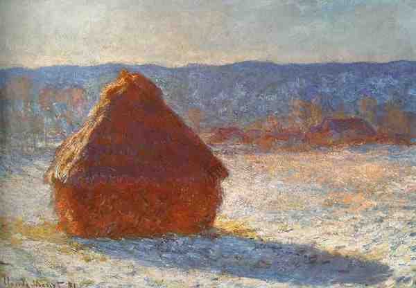 Monet Claude Haystack Snow Effect 1891 Cat24 A4 Photo Print