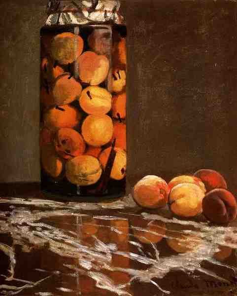 Monet Claude Jar Of Peaches A4 Photo Print
