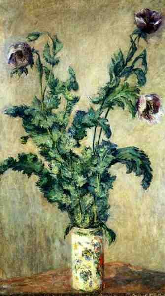 Monet Claude Purple Poppies A4 Photo Print
