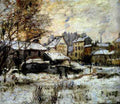Monet Claude Snow Effect With Setting Sun A4 Photo Print