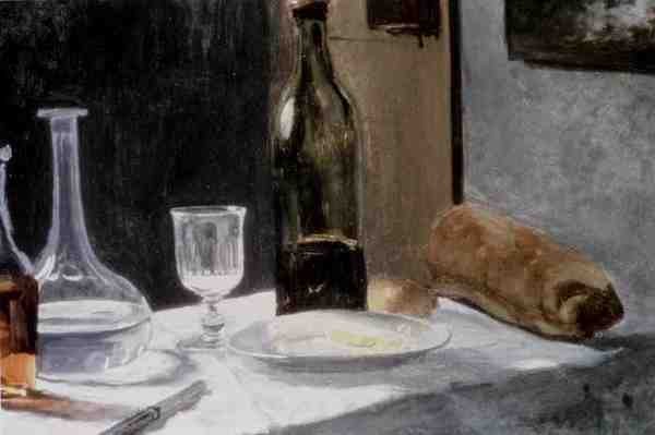 Monet Claude Still Life With Bottles A4 Photo Print