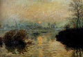 Monet Claude Sun Setting Over The Seine At Lavacourt Winter Effect A4 Photo Print