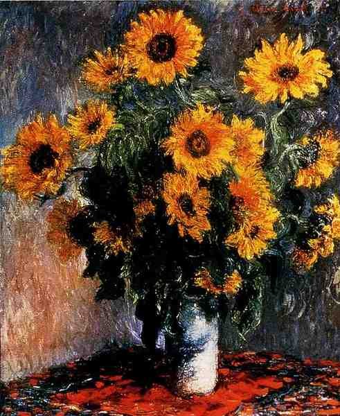 Monet Claude Sunflowers A4 Photo Print