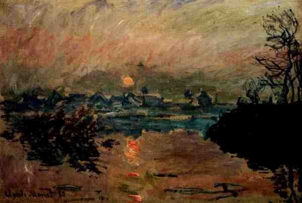 Monet Claude Sunset A4 Photo Print