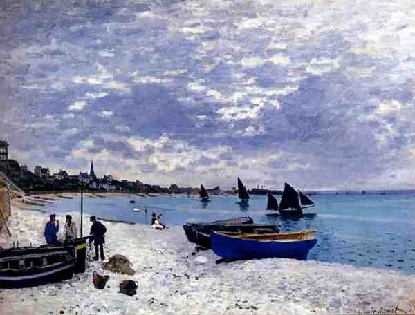 Monet Claude The Beach At Sainte Adresse A4 Photo Print