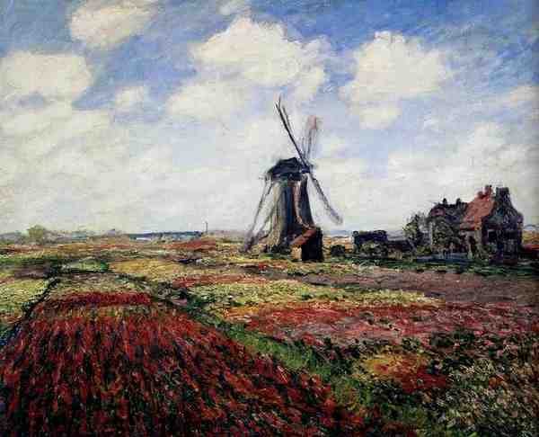 Monet Claude Tulip Fields With The Rijnsburg Windmill 1886 A4 Photo Print