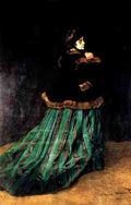 Monet Claude Woman In A Green Dress A4 Photo Print