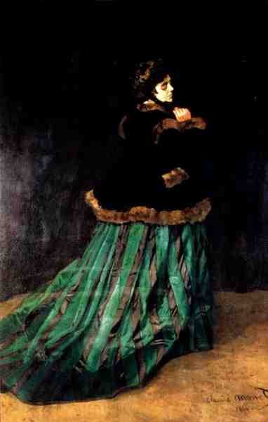 Monet Claude Woman In A Green Dress A4 Photo Print