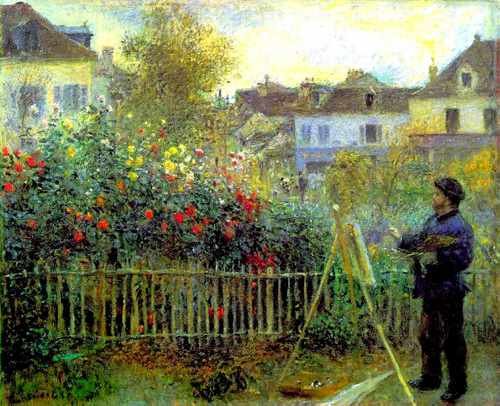 Monet Painting In His Garden At Argenteuil 1873 A4 Photo Print