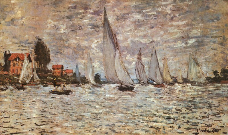 Monet Regatta At Argenteuil, 1874, MusEe D'orsay, Paris. Art A4 Photo Print