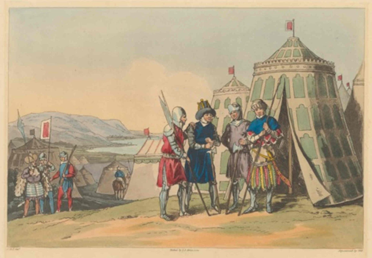 Mongol Camp Scene GB Cartoon Vintage Retro Advert Poster