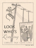 Monkey Telephone Lives American World War II Advert Poster