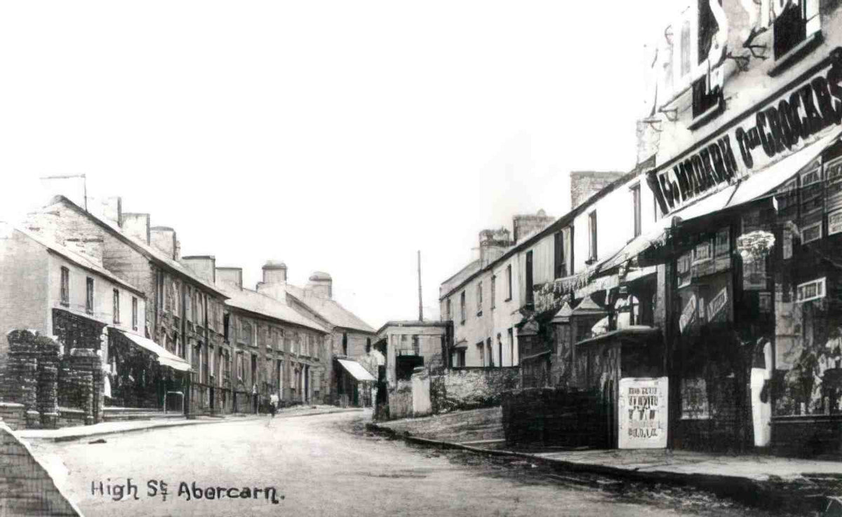 Monmouthshire Abercarn High Street Vintage A4 Photo Print