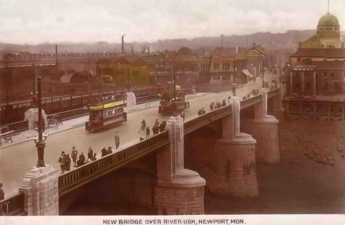 Monmouthshire Newport Bridge over the Usk Vintage A4 Photo Print