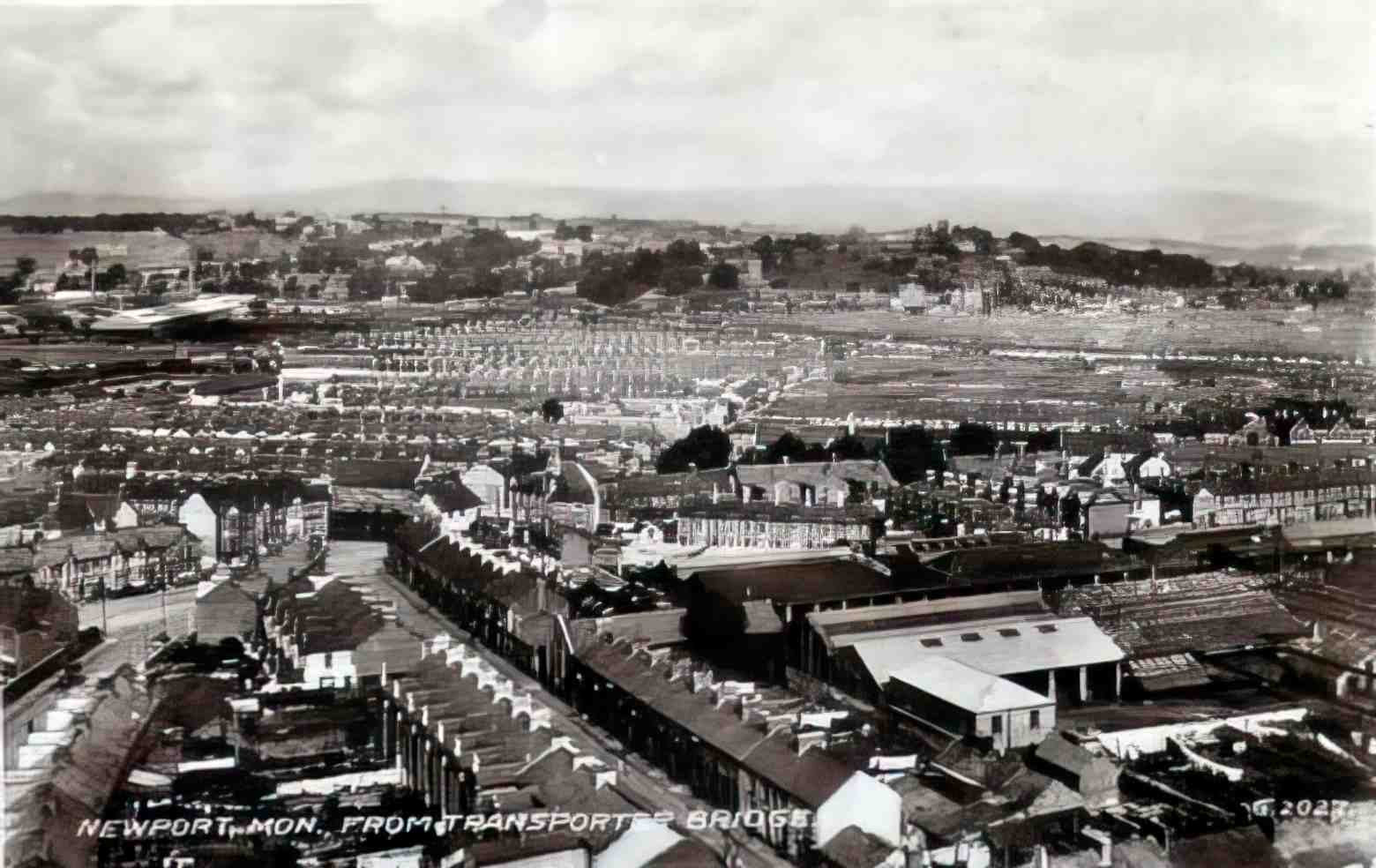 Monmouthshire Newport from Transporter Bridge Vintage A4 Photo Print