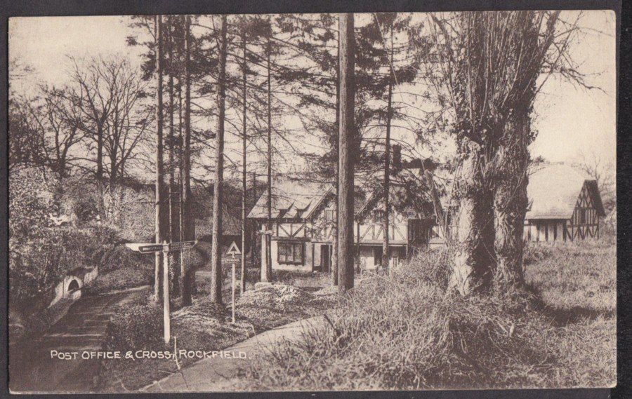 Monmouthshire Rockfield Post Office & Cross Sign Post Vintage A4 Photo Print