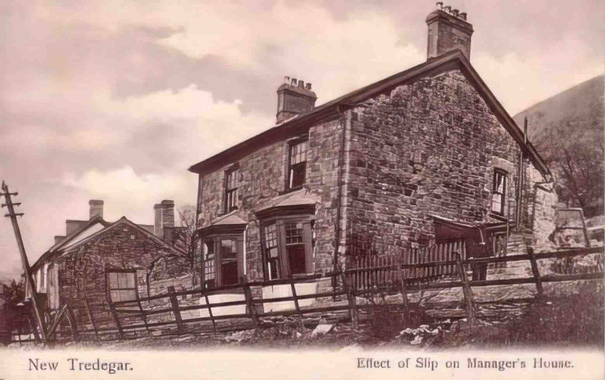 Monmouthshire Tredegar Effect of Slip on Managers House Vintage A4 Photo Print