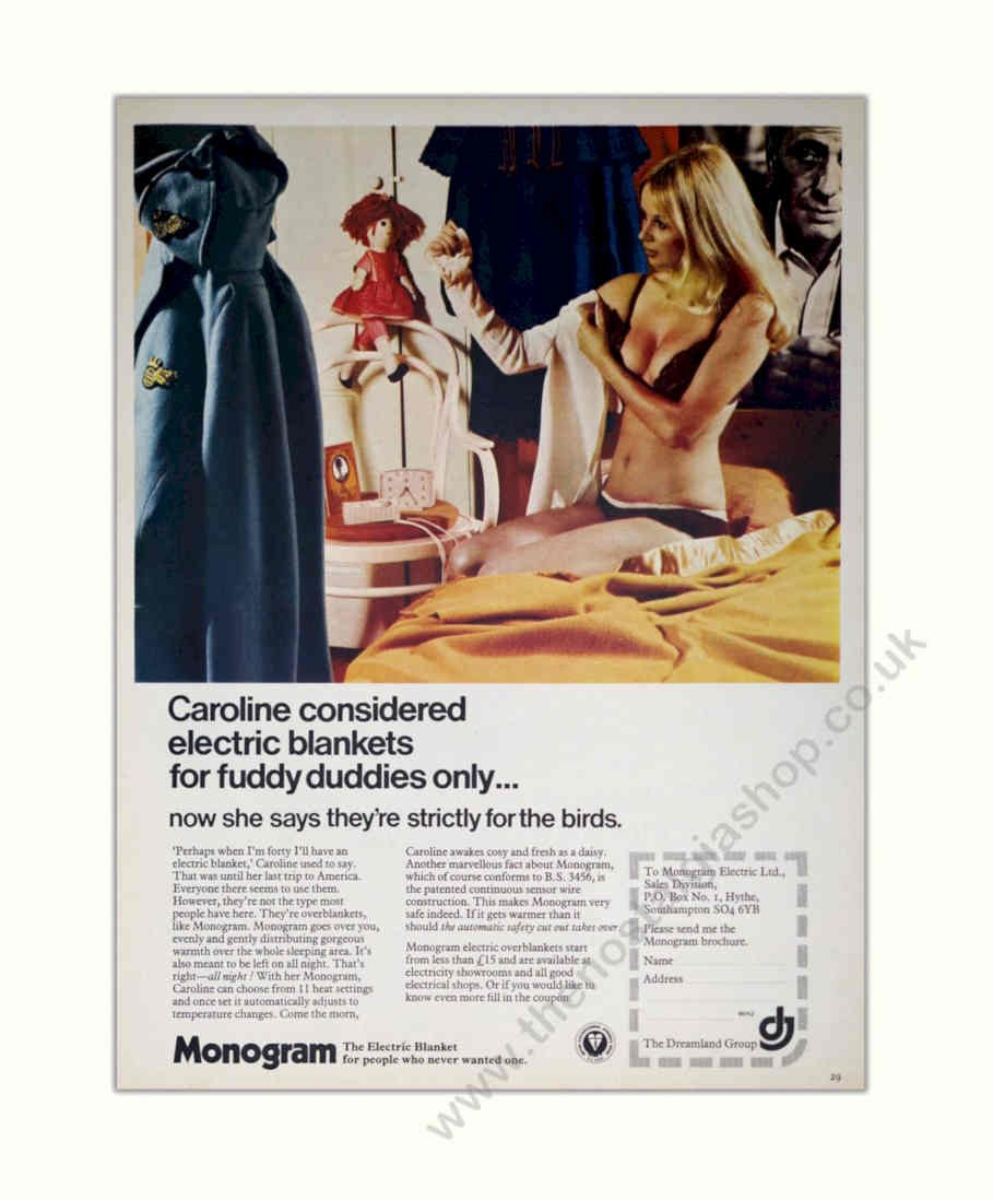 Monogram Blankets Livingroom Vintage Retro Advert Poster A4 Photo Print