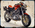 Monster S4 Fogarty A4 Photo Print Motorbike Vintage Aged