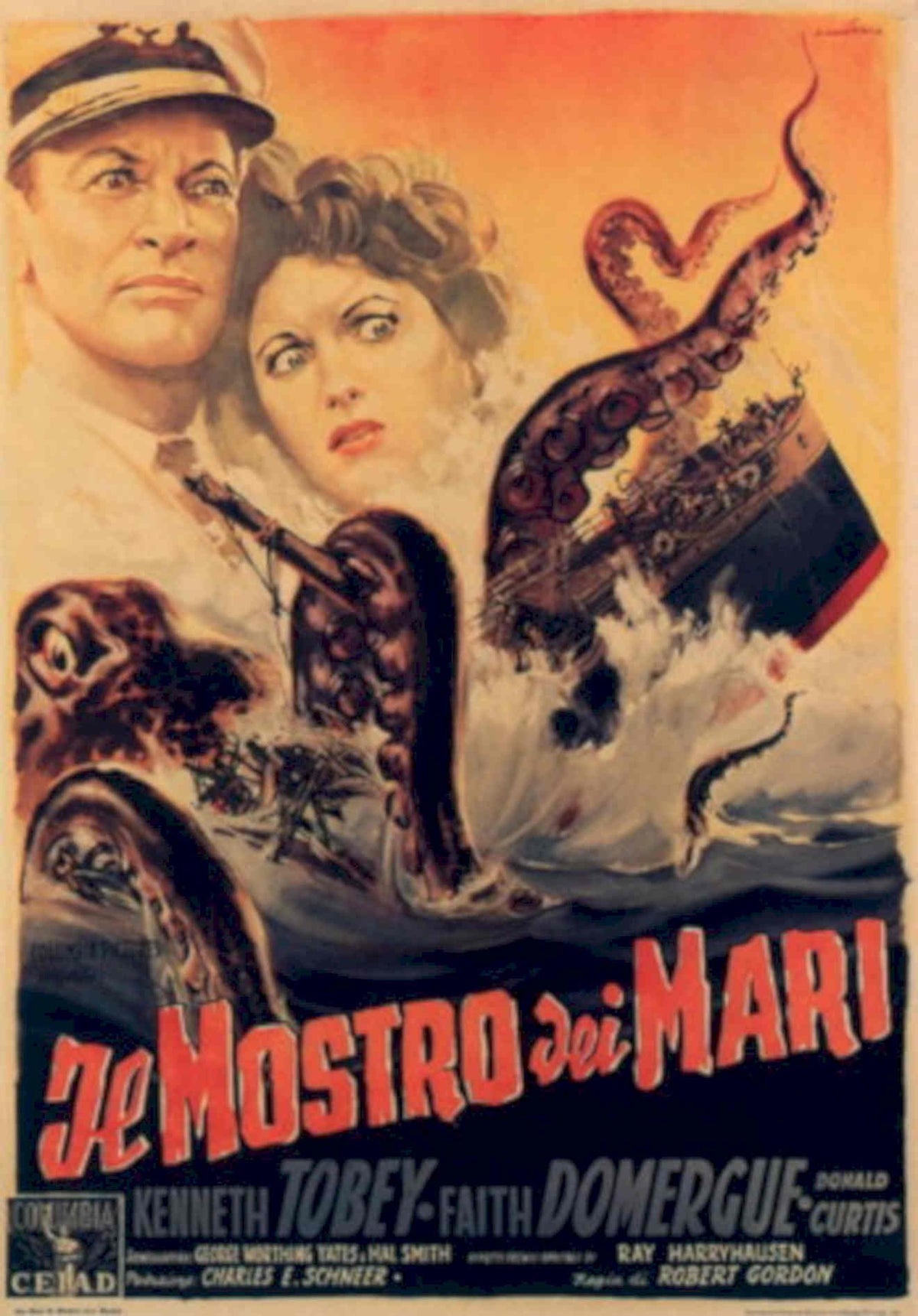 Monsters Sea Octopus 1950s Vintage Retro Advert Poster