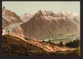 Mont Blanc Chamonix Valley Vintage A4 Photo Print