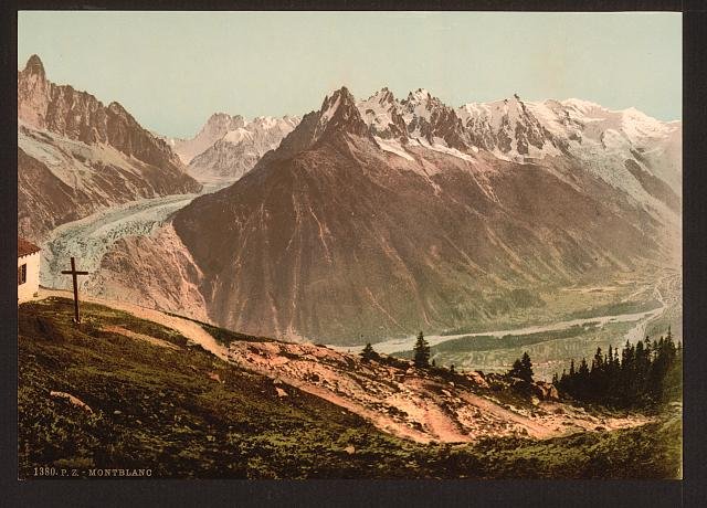 Mont Blanc Chamonix Valley Vintage A4 Photo Print
