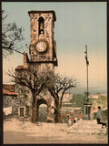 Mont Chevalier the tower and calvary Cannes Vintage A4 Photo Print