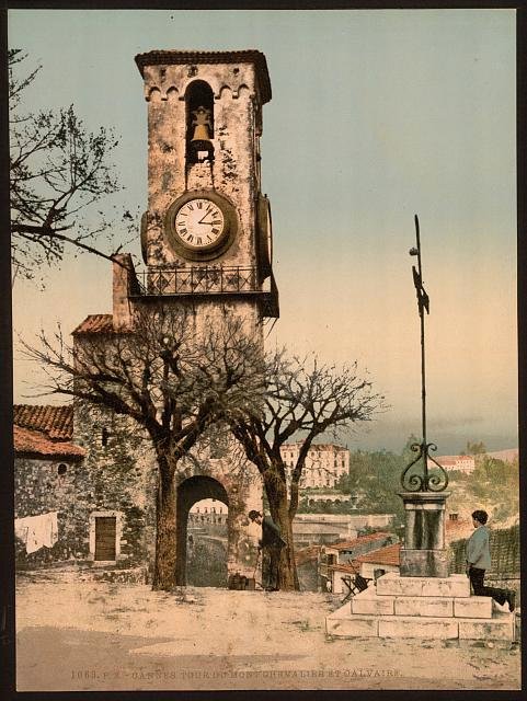 Mont Chevalier the tower and calvary Cannes Vintage A4 Photo Print