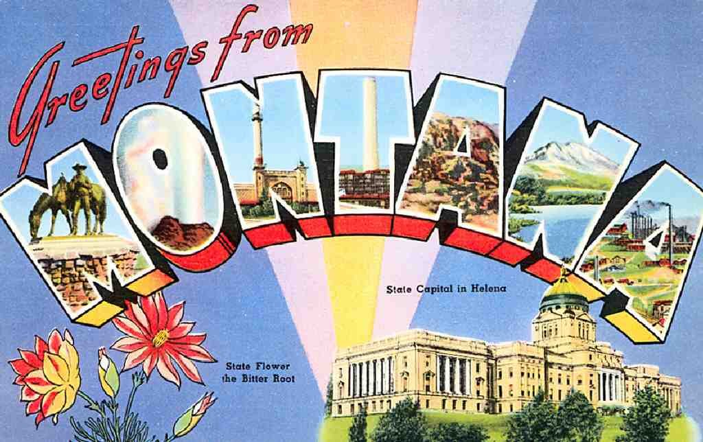Montana Luggage Label Vintage A4 Photo Print