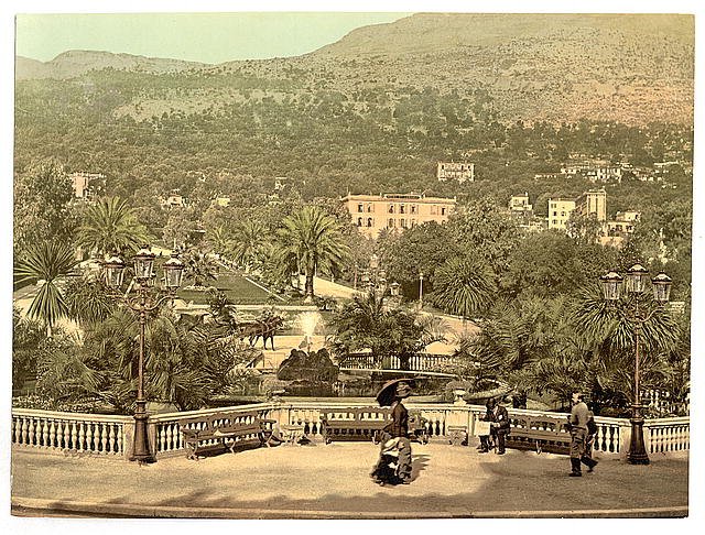 Monte Carlo Casino gardens Monaco Vintage A4 Photo Print