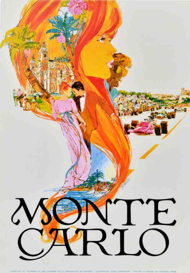 Monte Carlo Cityscape Vintage Retro Advert Poster A4 Photo Print