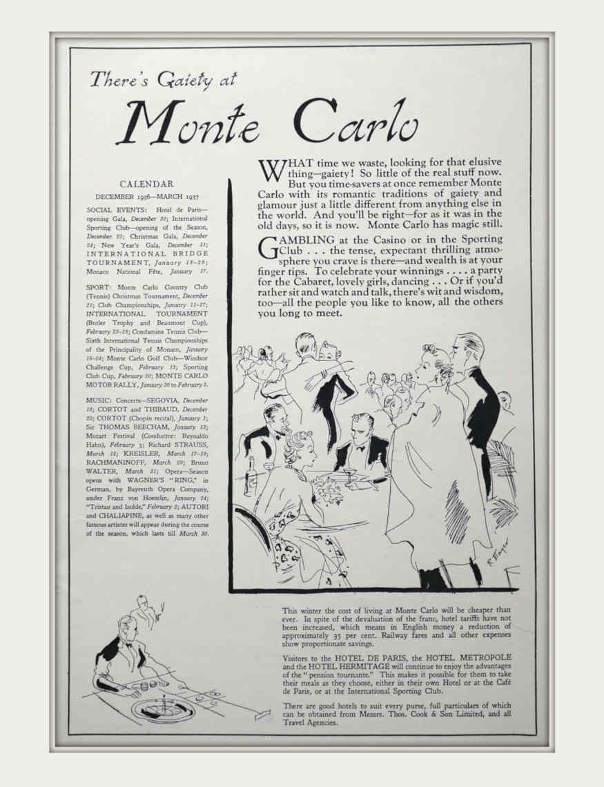 Monte Carlo Events Vintage Retro Advert Poster A4 Photo Print