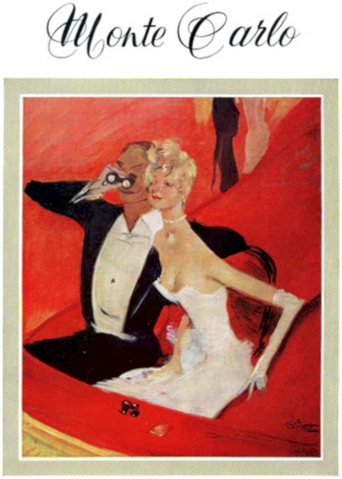 Monte Carlo Illustration 1930s Vintage Retro Advert Poster