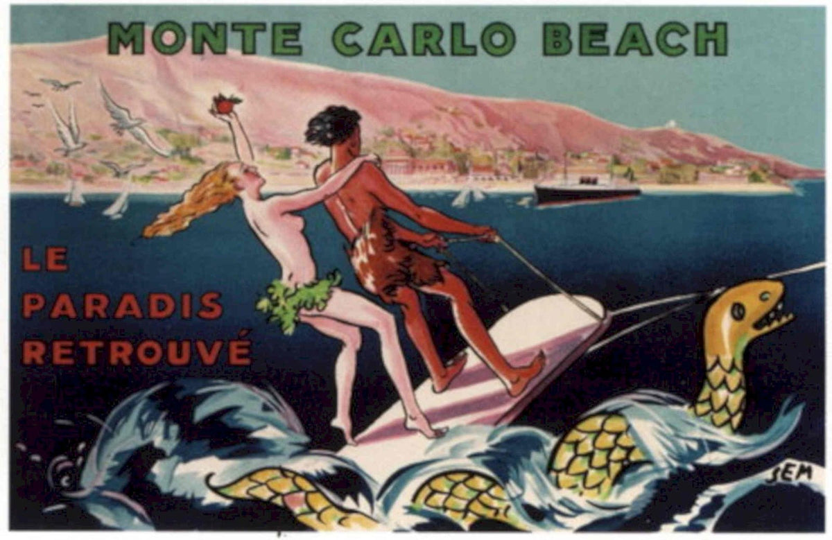 Monte Carlo Paradise 1950s Vintage Retro Advert Poster