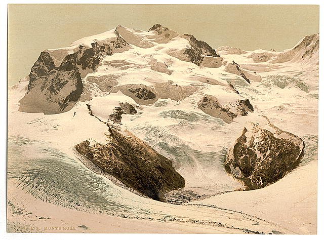 Monte Rosa I Valais Alps of Vintage A4 Photo Print