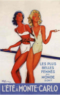 Montecarlosummerwomen 1950s Vintage Retro Advert Poster