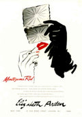 Montezum Red Lipstick 1950s Vintage Retro Advert Poster