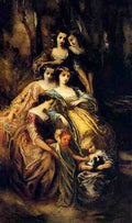 Monticelli Adolphe Empress Eugenie And Her Attendants A4 Photo Print