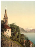 Montreux Dent du Midi Geneva Lake Vintage A4 Photo Print